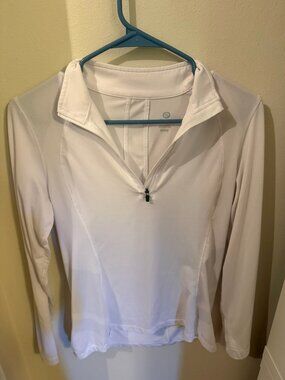 Etonic XS White Long Sleeve Quarter-Zip Athletic Pullover